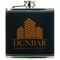 6 Oz. Black Leather Flask